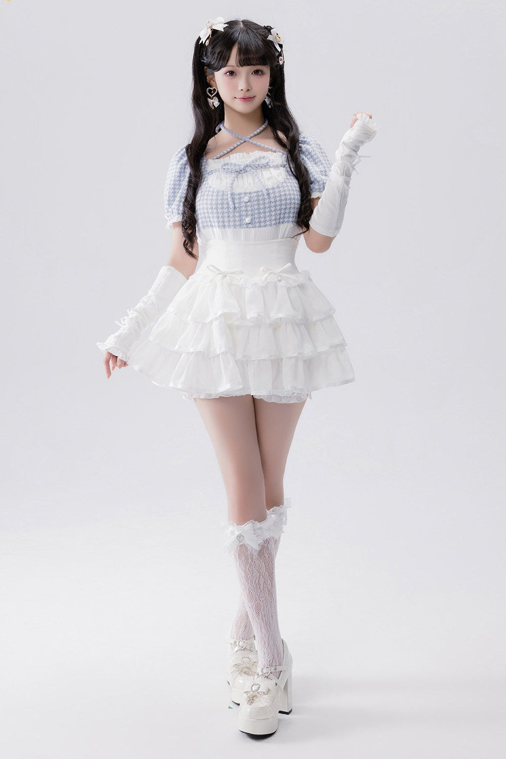 Conjunto idol con volante de estilo muñeca