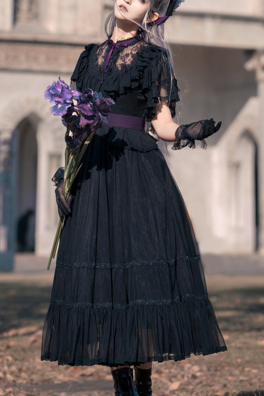 Classical Lace Dress + Headdress + Flower Hat