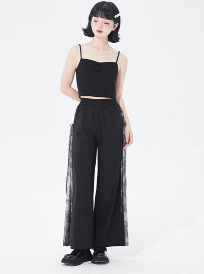 Ink Print Wide Leg Pants