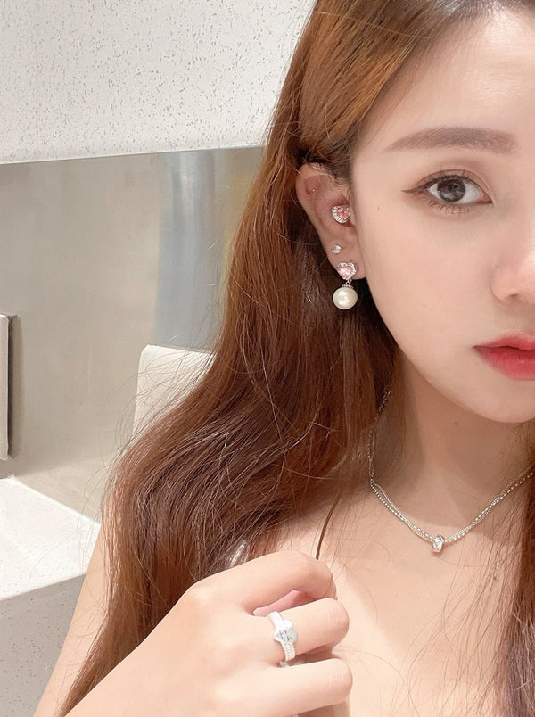 Zircon Love Pink Little Earrings