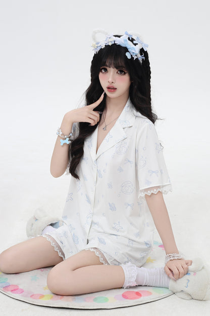 Shell Star Sweet Sleeping Shirt + Half Pants