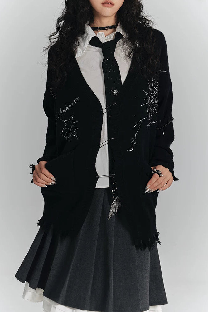 ダークVネックニットカーディガン