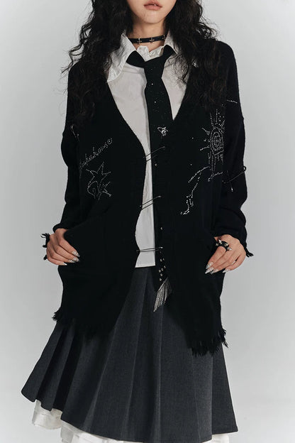 ダークVネックニットカーディガン