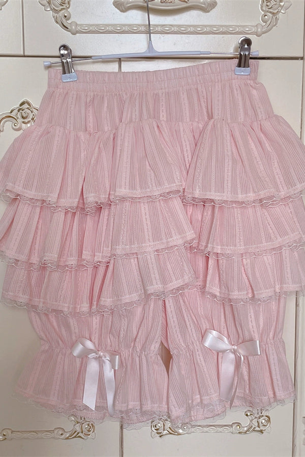 Cute Frilled Tiered Skirt Pants