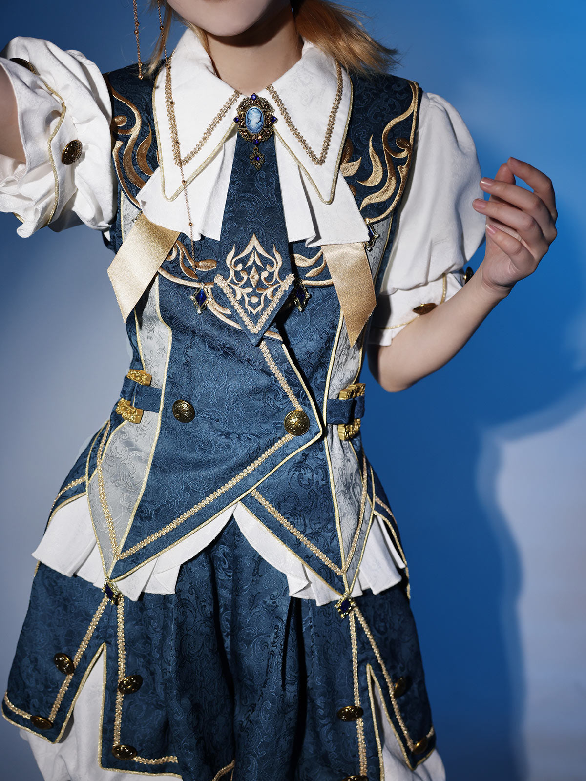 フォーエバーアイランドプリンスロリータトップス+バルーンパンツ+ベスト