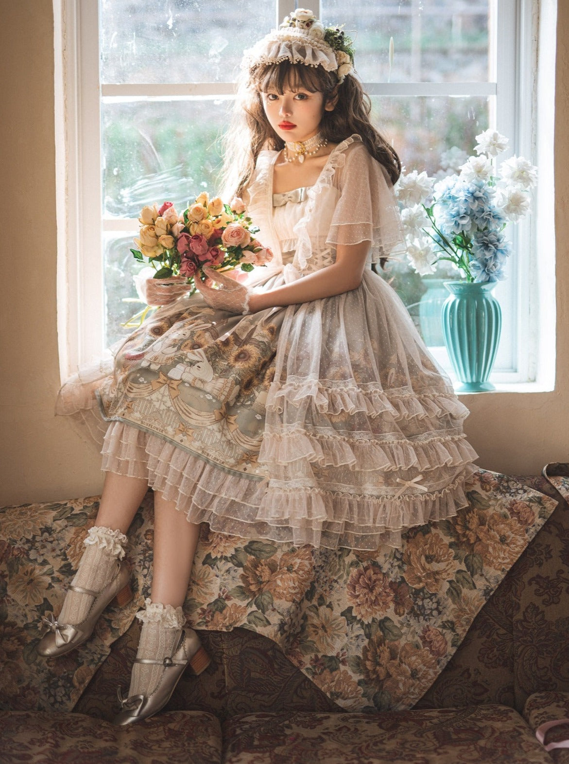 Lolita Princess Rabbit Daily Light Elegant Sweetheart Dress