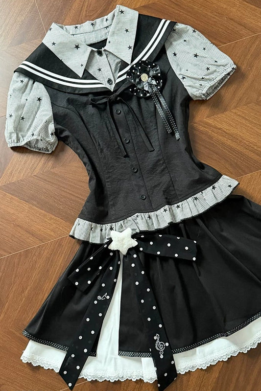 Night Sky Academy Doll Sailor Blouse + Skirt