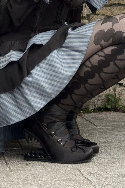 Dark Lace-Up Vampire Heels