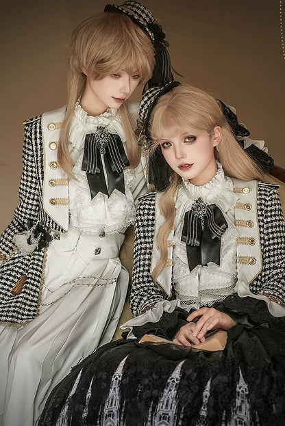 【予約商品】チャーチクワイアゴシックロリータハウンドストゥースジャケット＋シャツ＋パンツ＋スカート＋アクセサリー