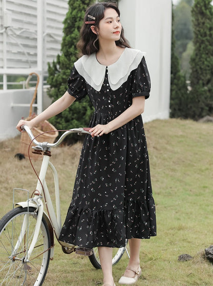 French retro black dress