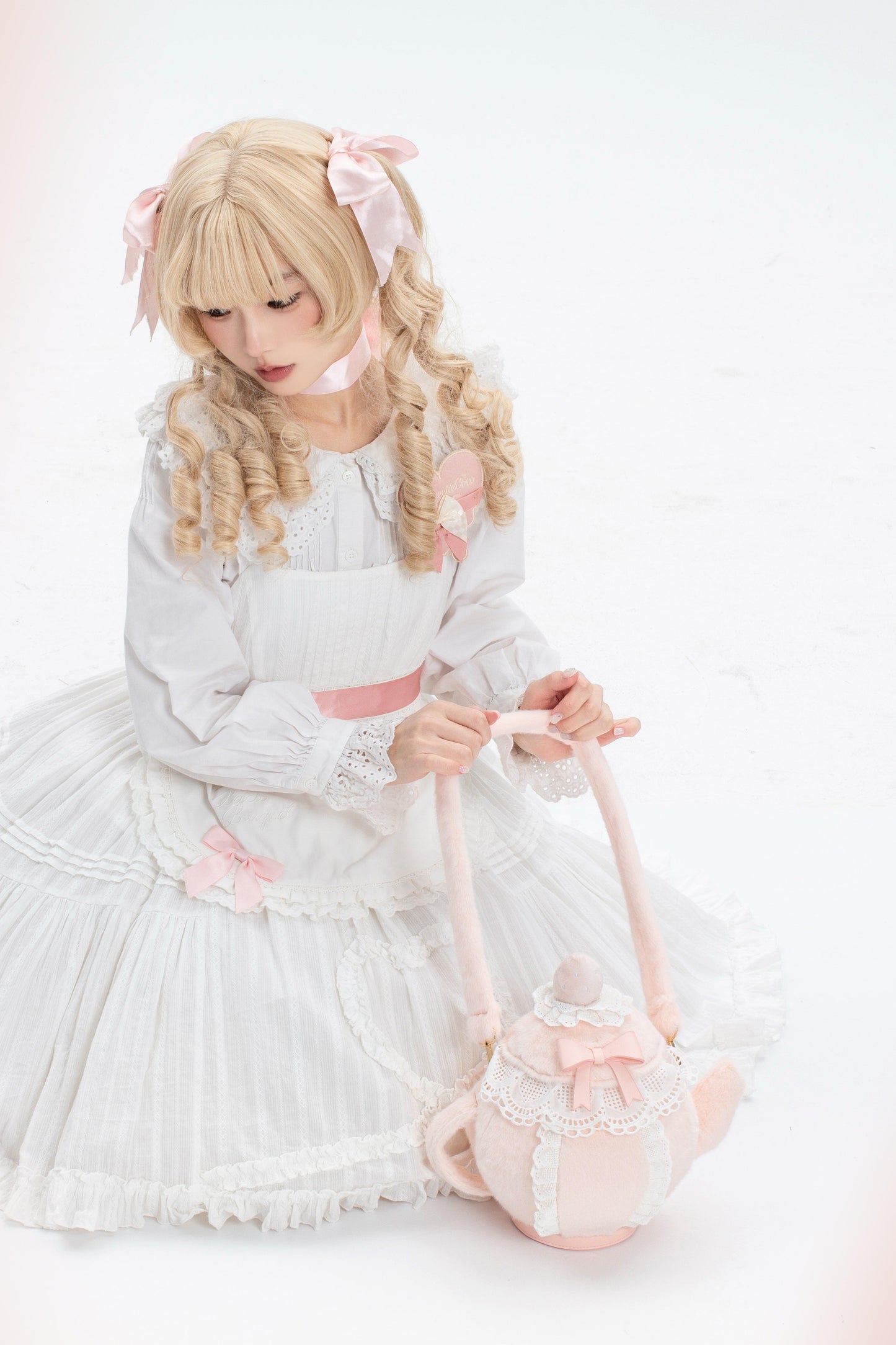 ピュアピンクティーポットバッグ