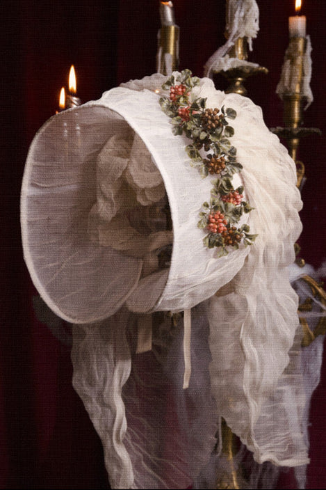 French Rococo Elegant Rabbit Ear Cap + Mesh Flat Cap + Mesh Bow Cap