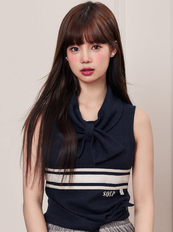 カレッジスタイルレトロノースリーブトップス