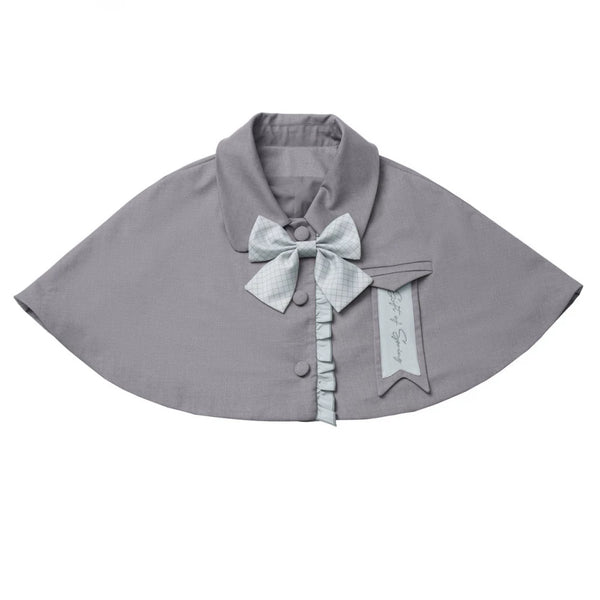 ブロッキングケープ+シャツ+スカート+ベスト