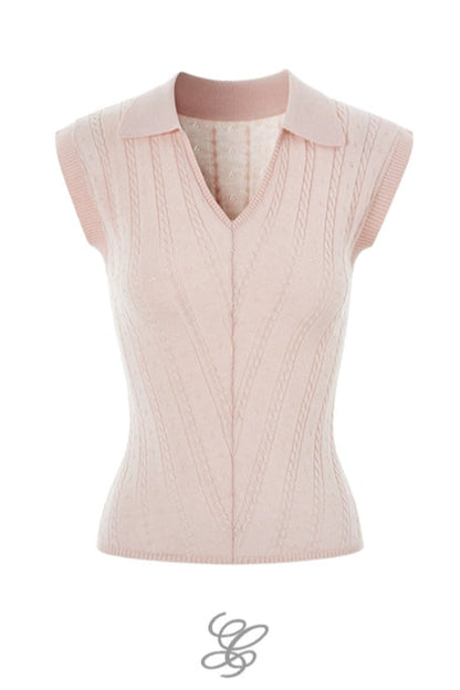 Polo Neck Sleeveless Top