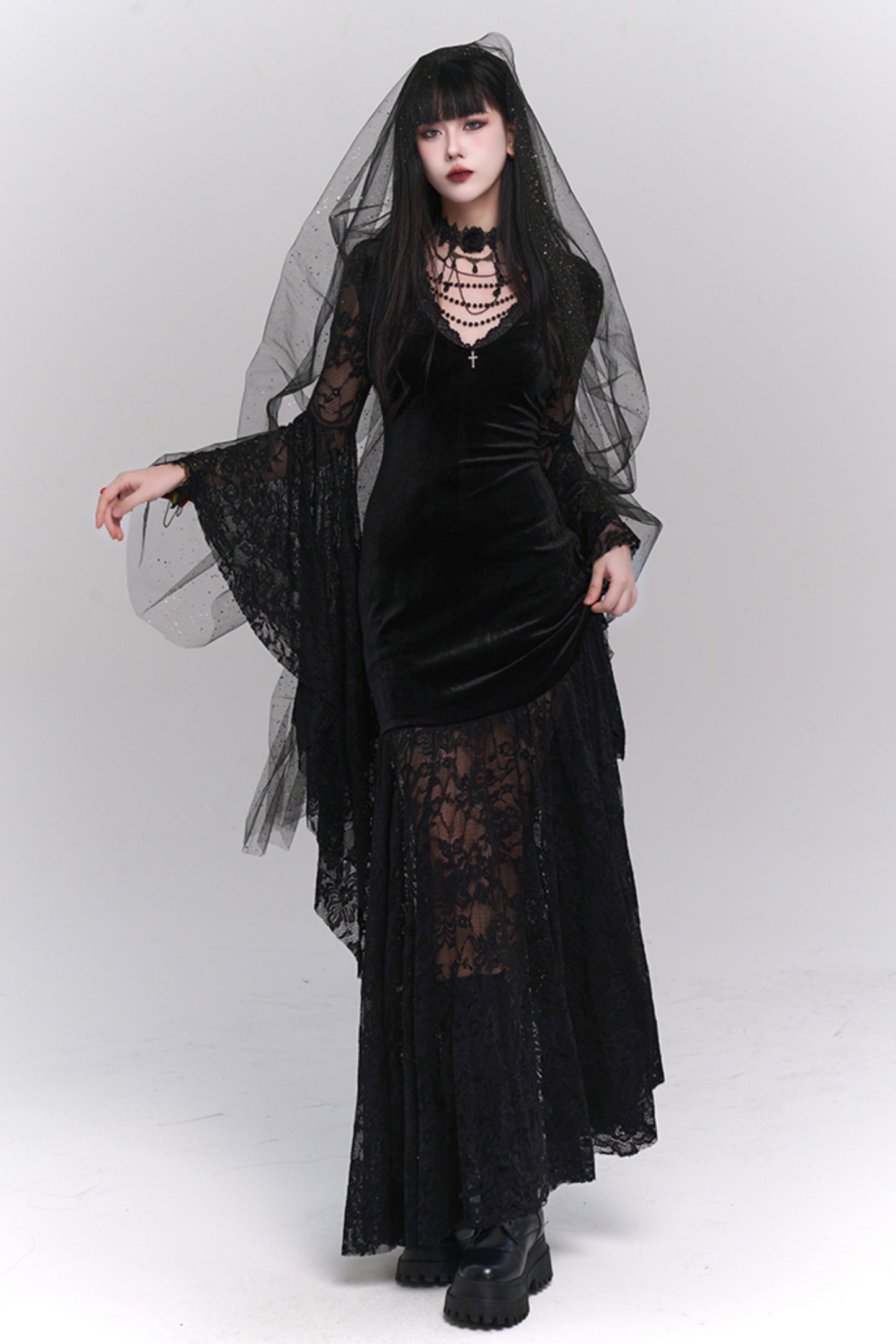 Dark Princess Sheer Long Dress