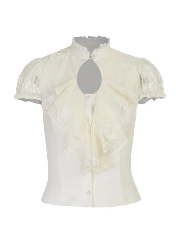 Gothic-Lolita-Bluse mit Puffärmeln + Rock