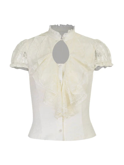 Gothic-Lolita-Bluse mit Puffärmeln + Rock