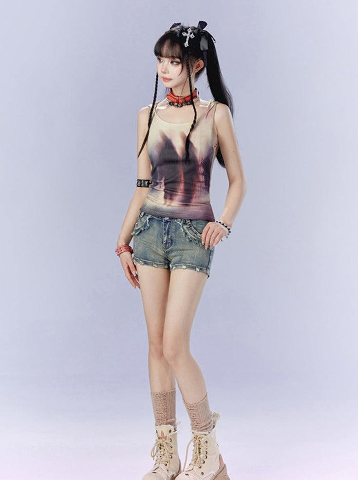 Dark Mode Summer Art Sleeveless Top