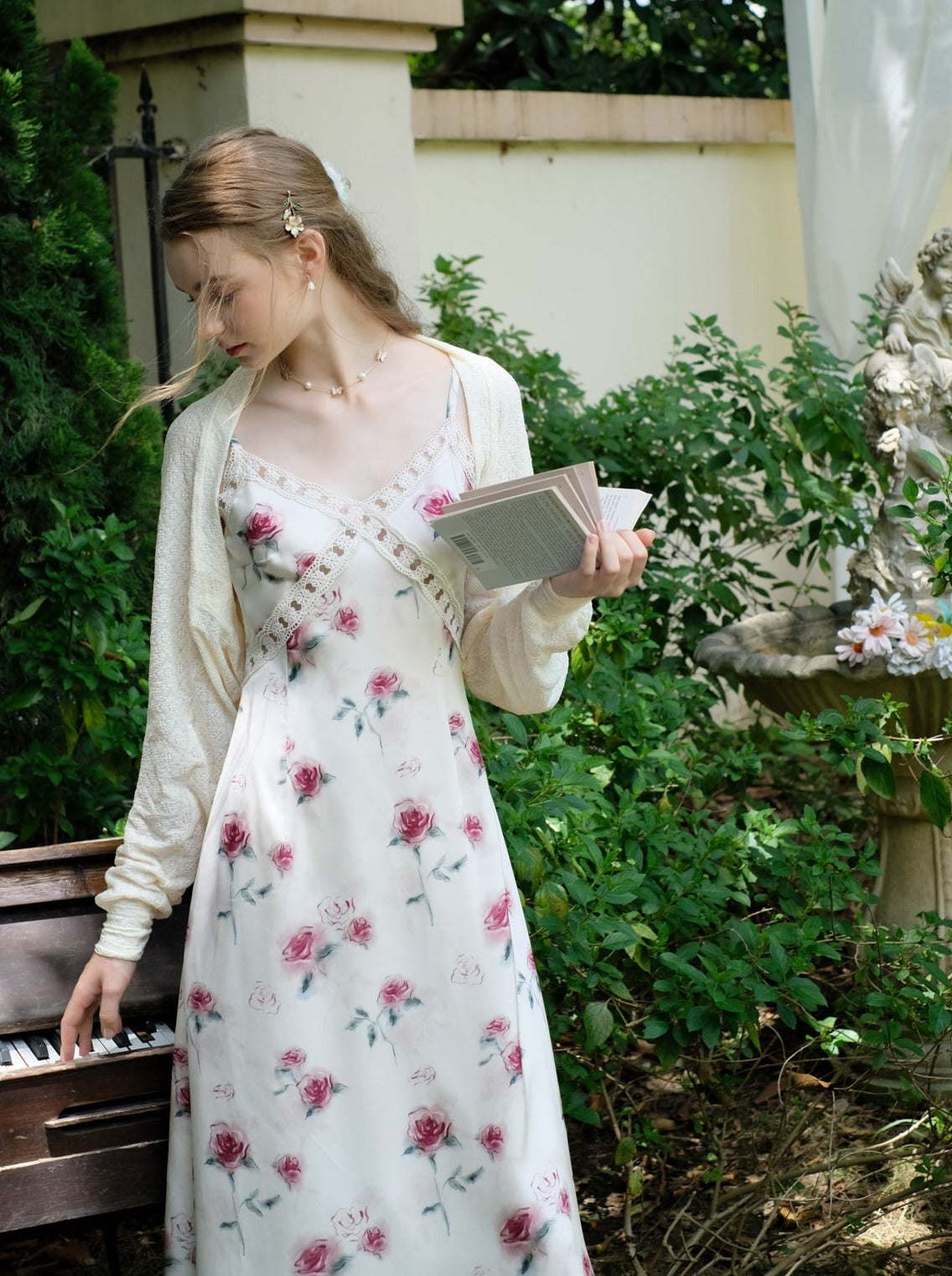 Sweet Pure White Flower Camisole Dress