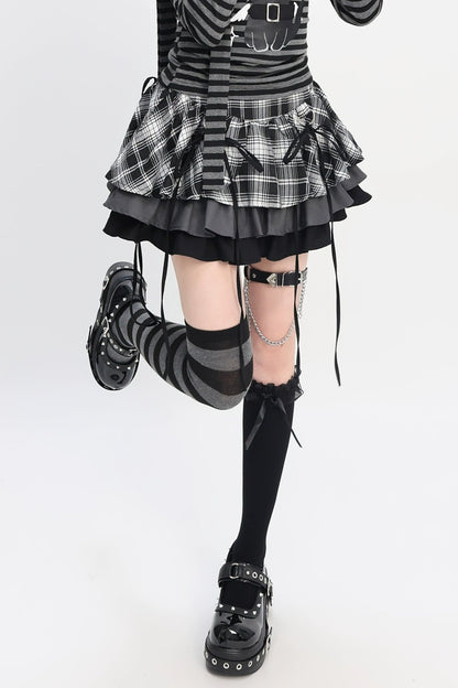 地雷チェッククールショートスカート