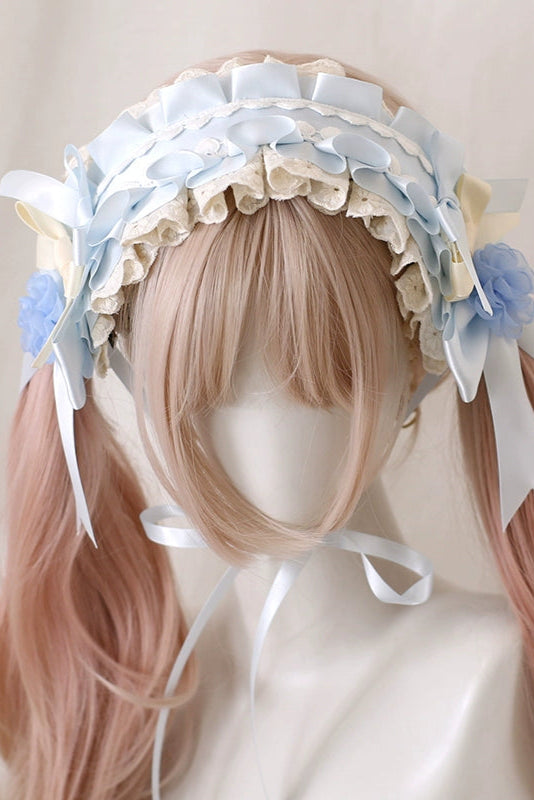 Ice Blue Frilled Lolita Accessories