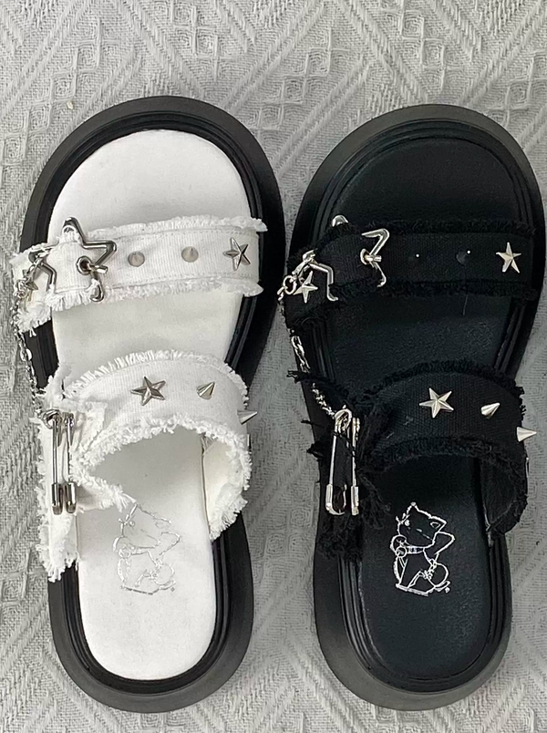 Star Mark Denim Slipper