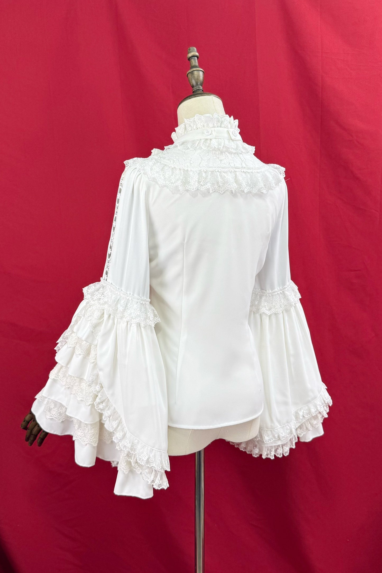 [Reservations] Frilled Stand Collar Lace Princess Sleeve Vintage Classic Ribbon Blouse
