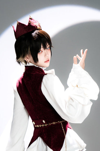 ハンティングラビットレトロレッドゴシックプリンスクラウンハット