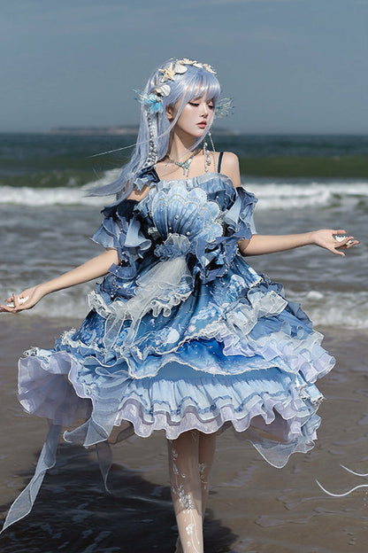 ジェリーフィッシュグラデーションファンタジードレス＋アクセサリー