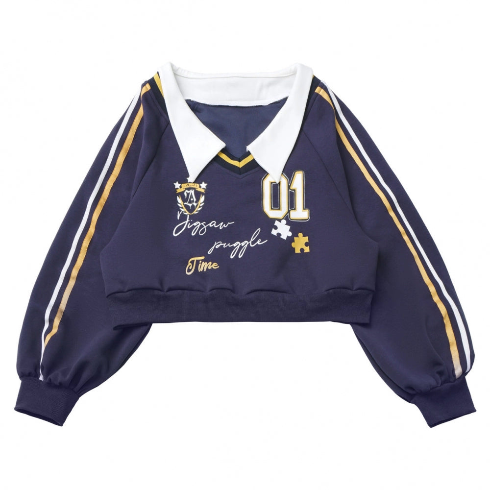 カレッジブルージャケット+フーディードレス+パンツ+スウェット