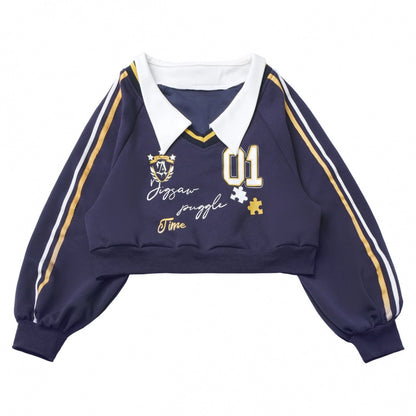 カレッジブルージャケット+フーディードレス+パンツ+スウェット