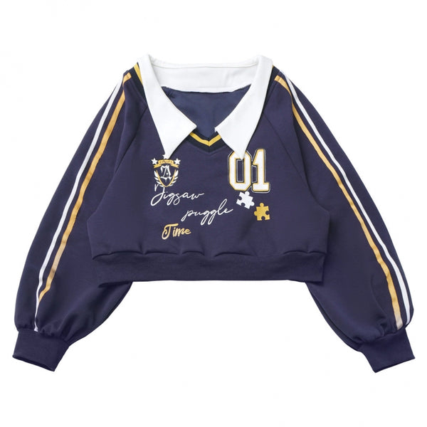 カレッジブルージャケット+フーディードレス+パンツ+スウェット