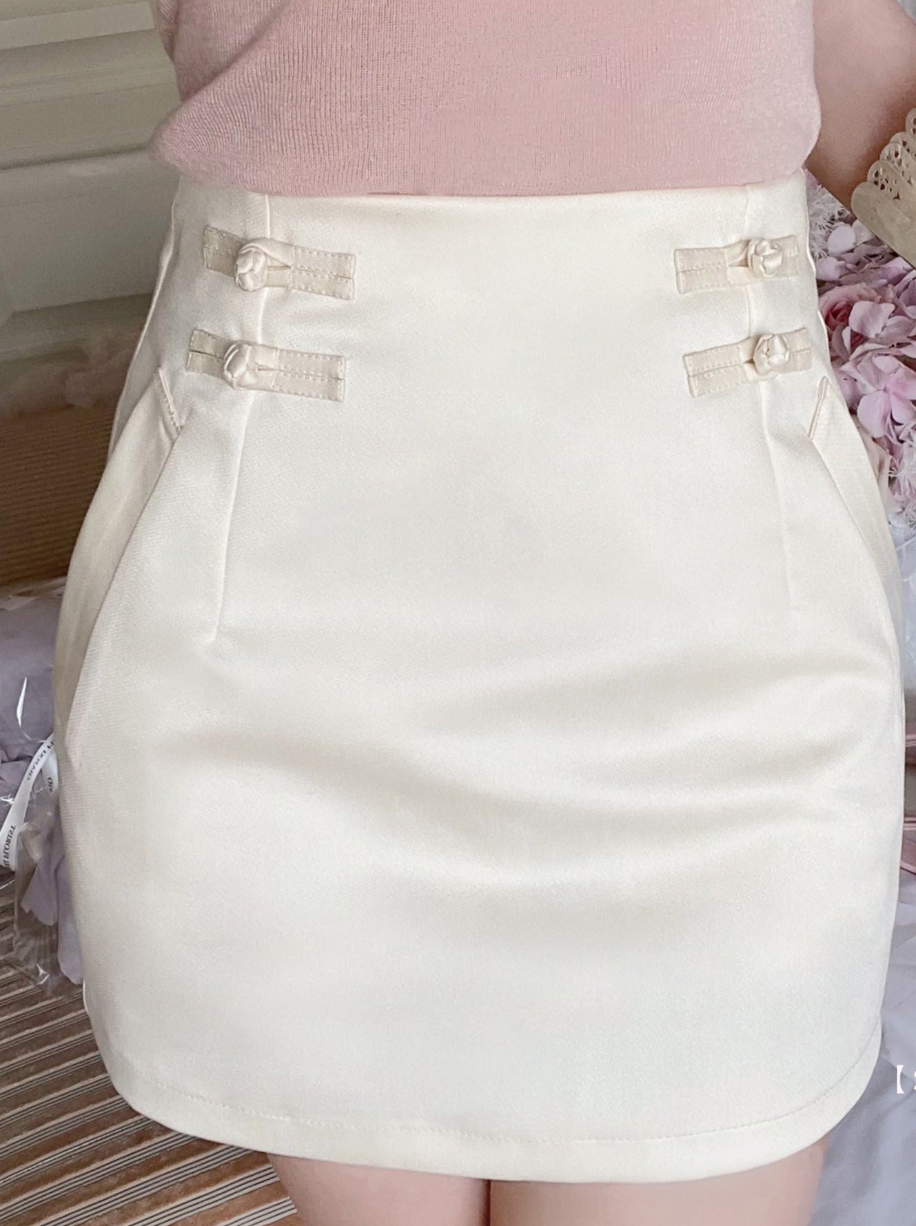 Sweet Puff Sleeve Top + Tight Skirt