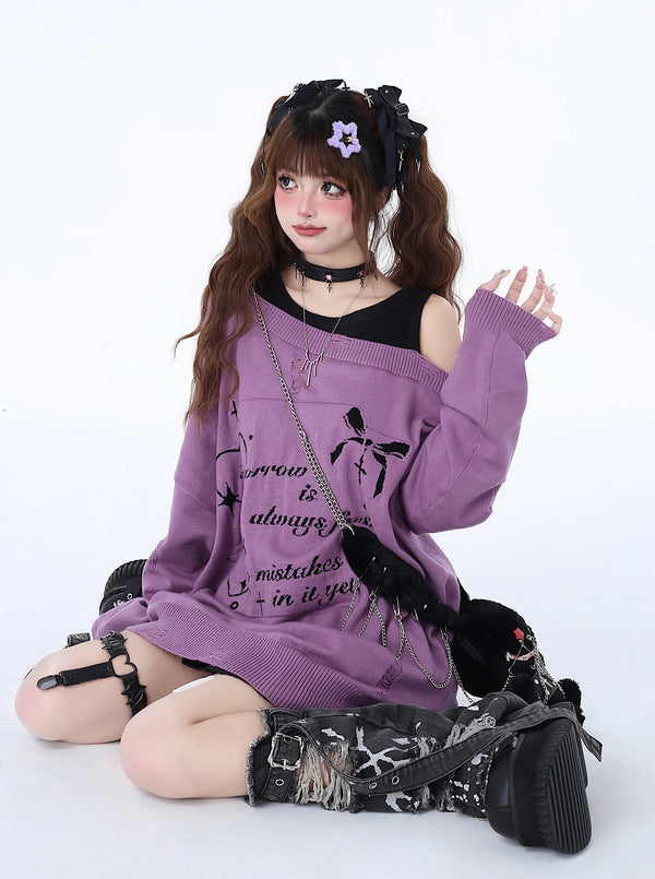 Girly Lazy Faux Two-Piece Off-Shoulder Sweet Cool Top