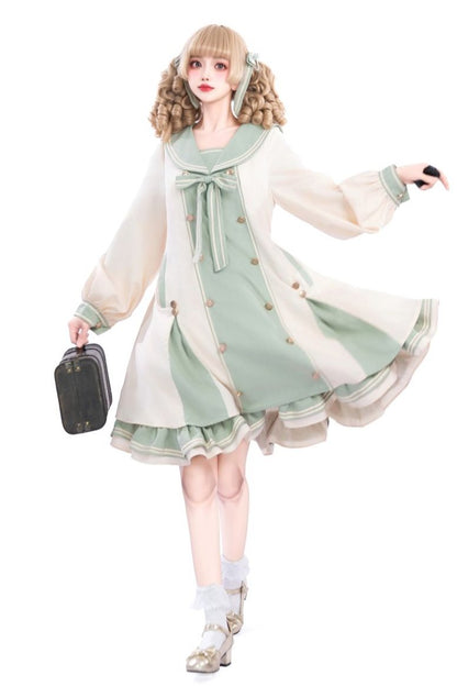 [October 18 reservation deadline] Sailor color A line layered dress