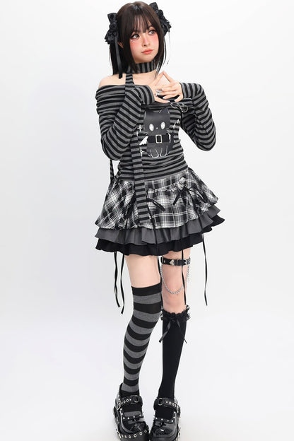 地雷チェッククールショートスカート