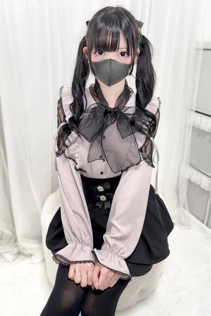 Chemisier Dark Kawaii à grand nœud