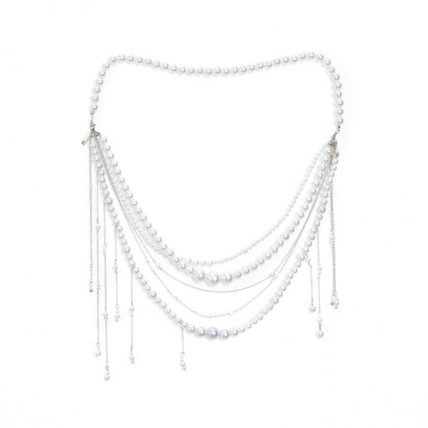 Light smock suspender dress + short dress + china design sleeveless top + short shirt + pearl accessories