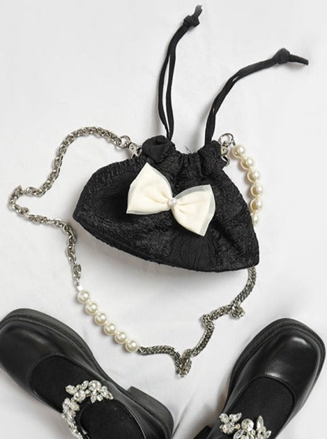 Mini-sac à bandoulière en ruban perlé