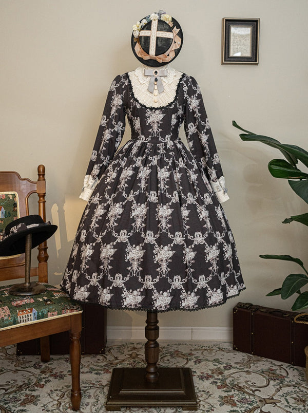 アンティークフラワーウォールロリータエレガントレトロケーキペンダントドレス【予約商品】
