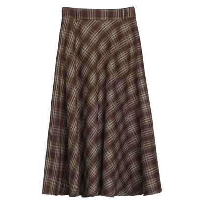 メープルトレンチコート+フードトップス+チェックスカート+シャツドレス