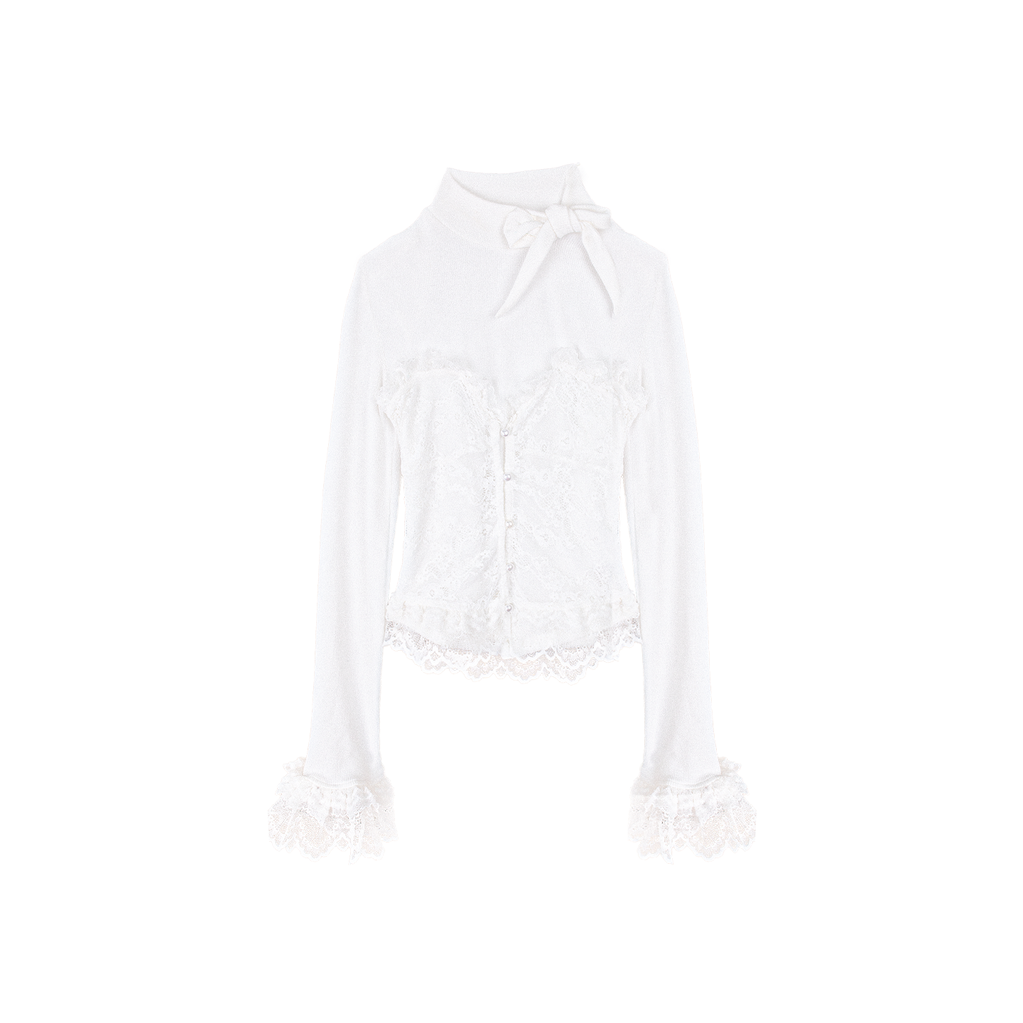 Lace-Trim Cape Coat + Top + Scarf