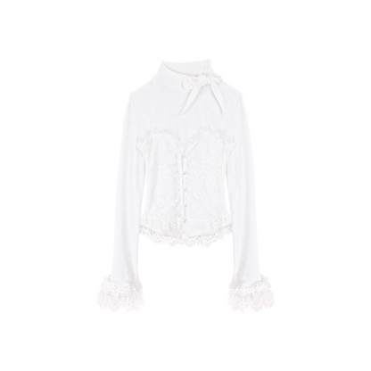 Lace-Trim Cape Coat + Top + Scarf