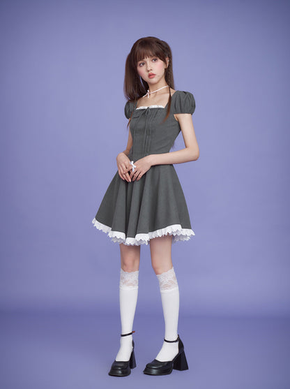 Miss Grace Square Neck Dress