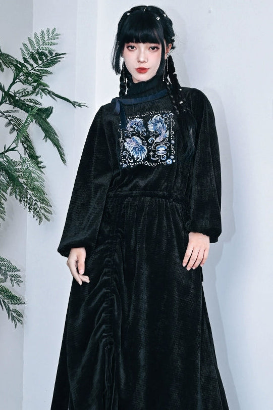 チャイナダークデザイントップス