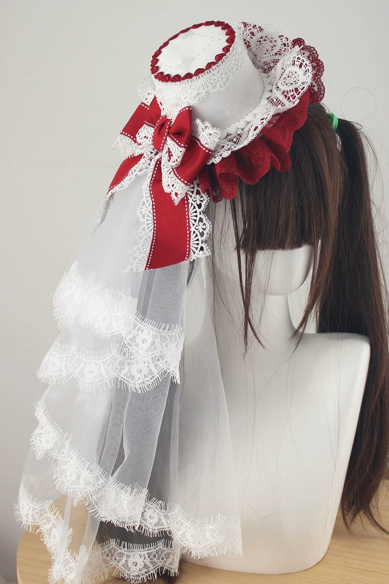 レースベールロリータハットアクセサリー