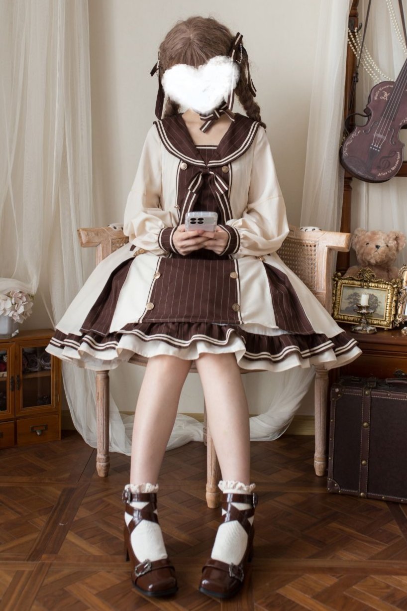 [October 18 reservation deadline] Sailor color A line layered dress