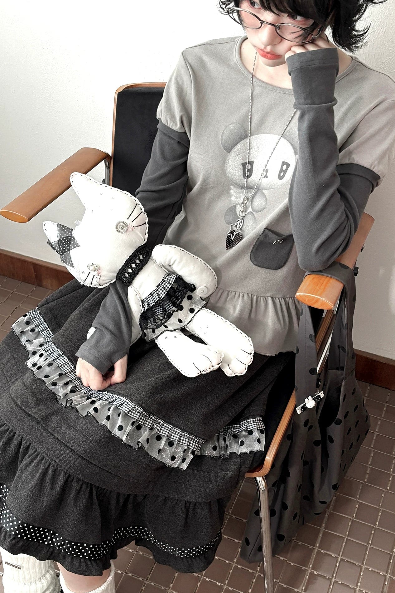 Angel Bear Top + Flare Skirt