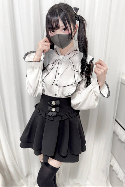 Chemisier Dark Kawaii à grand nœud